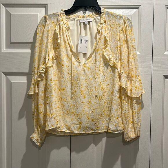 NWT Intermix Yellow Silk Top/Blouse, Size 0 - Picture 1 of 14